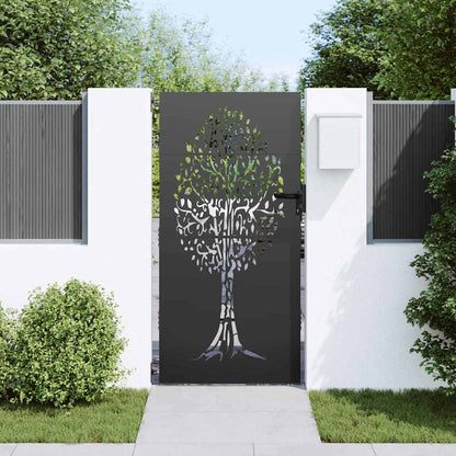 Cancello da giardino con blocco Nero 85 x 175 cm | homemem39