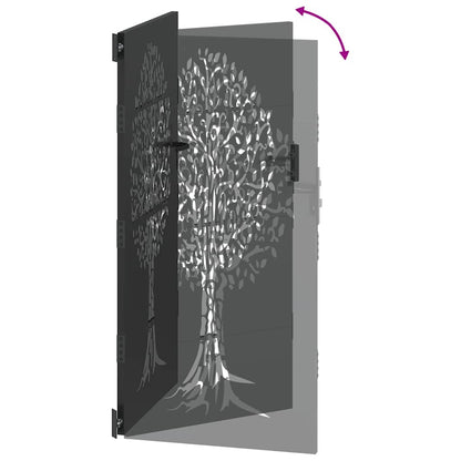 Cancello da giardino con blocco Nero 85 x 175 cm | homemem39