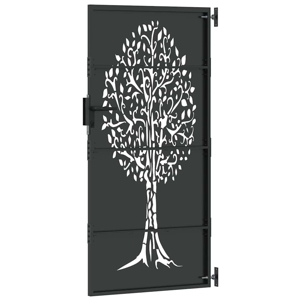 Cancello da giardino con blocco Nero 85 x 200 cm