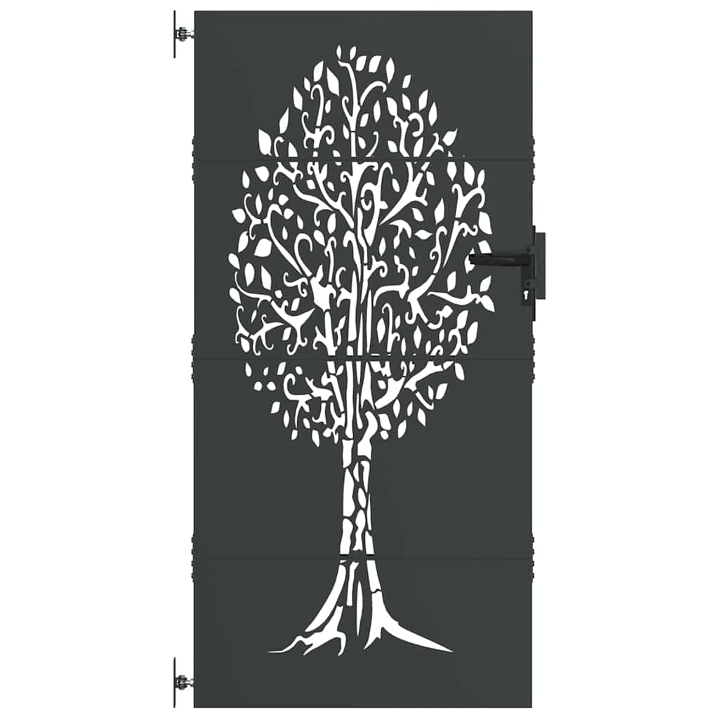 Cancello da giardino con blocco Nero 85 x 200 cm