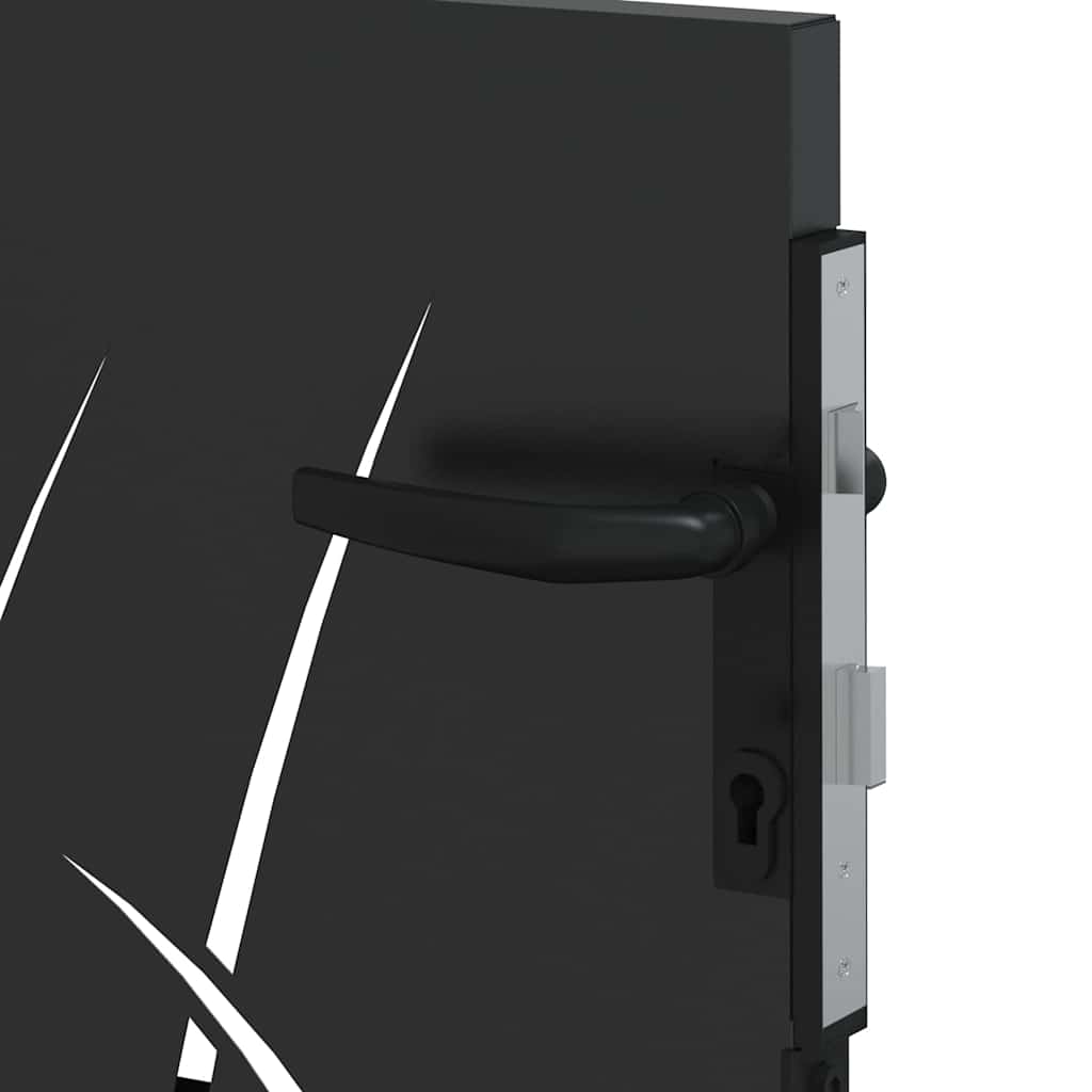 Cancello da giardino con blocco Nero 85 x 100 cm