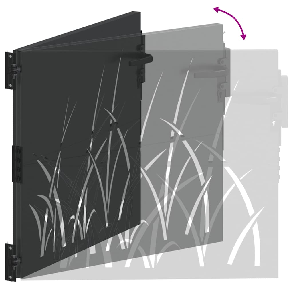 Cancello da giardino con blocco Nero 85 x 100 cm