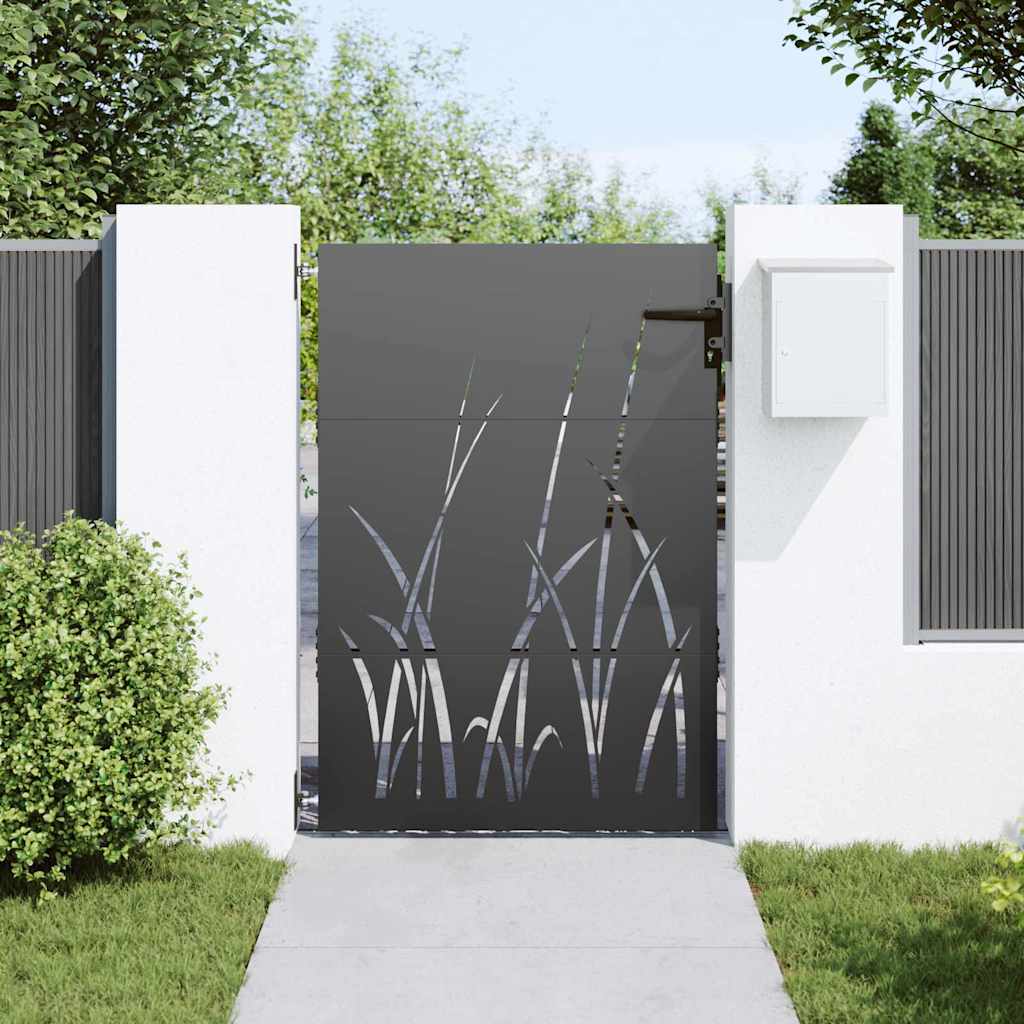 Cancello da giardino con blocco Nero 85 x 125 cm | homemem39