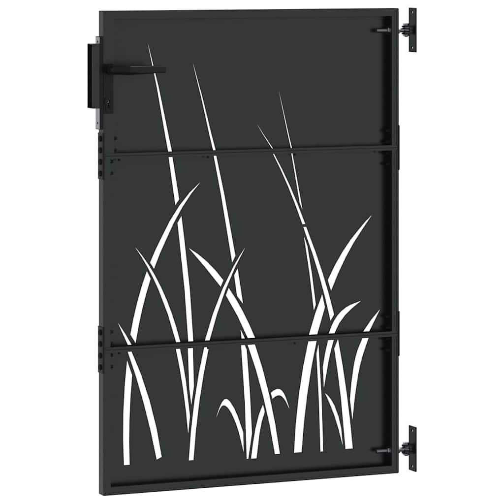 Cancello da giardino con blocco Nero 85 x 125 cm | homemem39