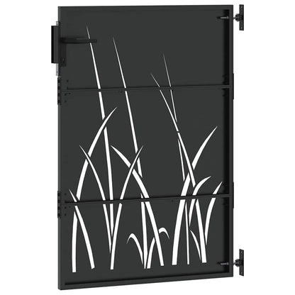 Cancello da giardino con blocco Nero 85 x 125 cm | homemem39