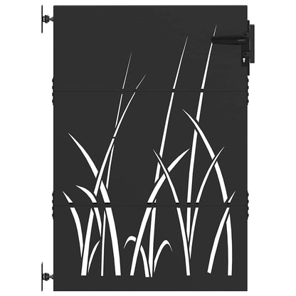 Cancello da giardino con blocco Nero 85 x 125 cm | homemem39