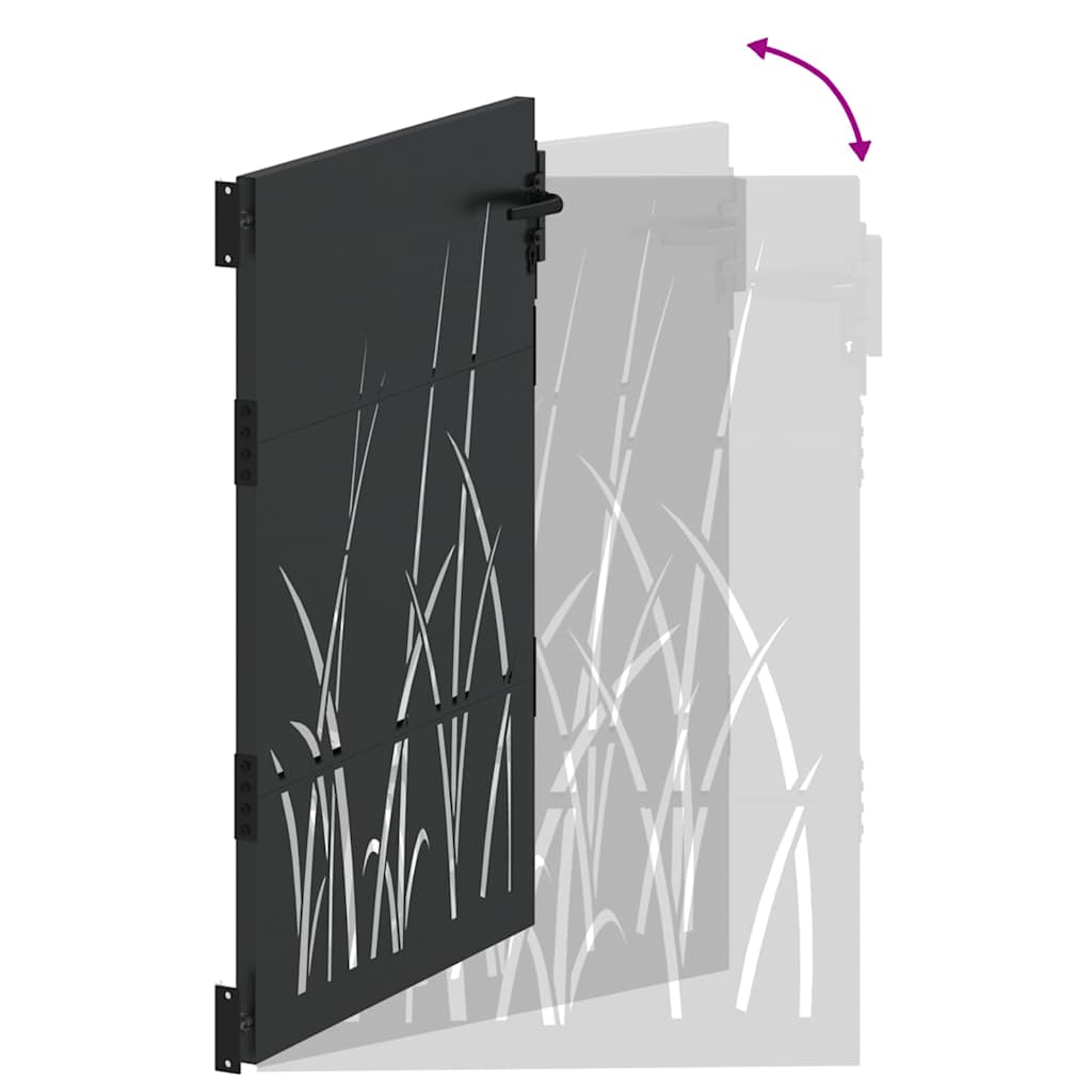 Cancello da giardino con blocco Nero 85 x 125 cm | homemem39