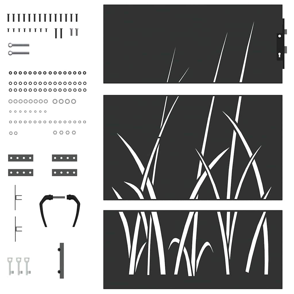 Cancello da giardino con blocco Nero 85 x 150 cm | homemem39