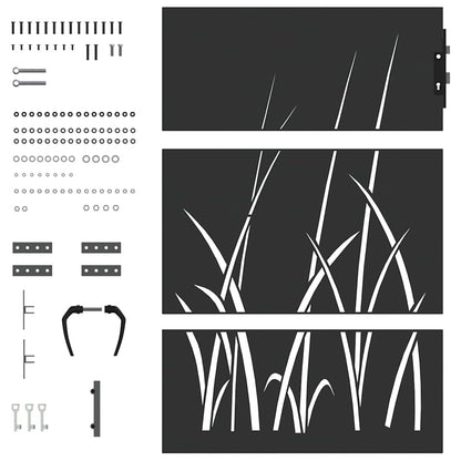 Cancello da giardino con blocco Nero 85 x 150 cm | homemem39