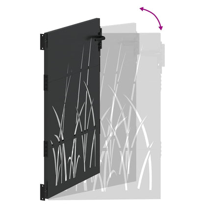 Cancello da giardino con blocco Nero 85 x 150 cm | homemem39