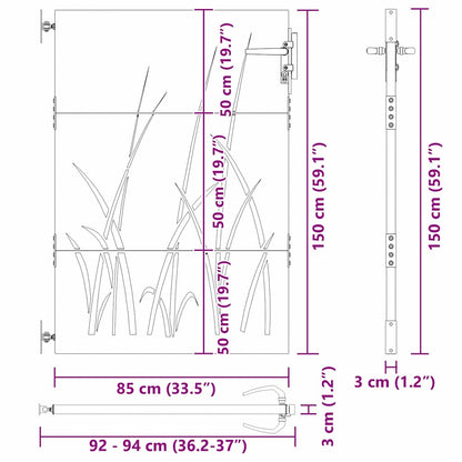 Cancello da giardino con blocco Nero 85 x 150 cm | homemem39