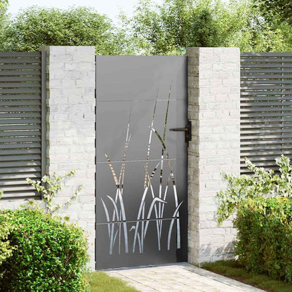 Cancello da giardino con blocco Nero 85 x 175 cm