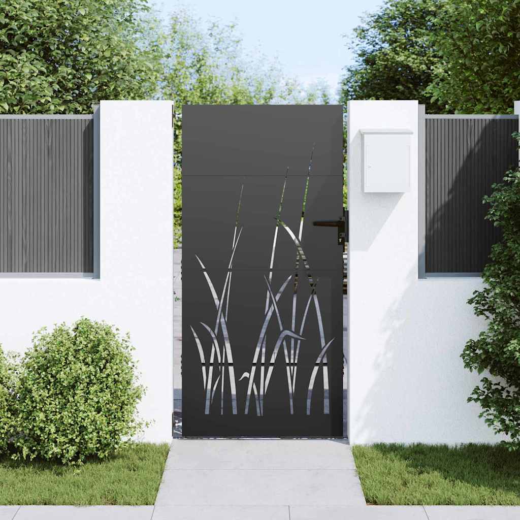 Cancello da giardino con blocco Nero 85 x 175 cm | homemem39