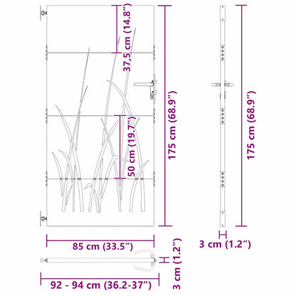 Cancello da giardino con blocco Nero 85 x 175 cm | homemem39