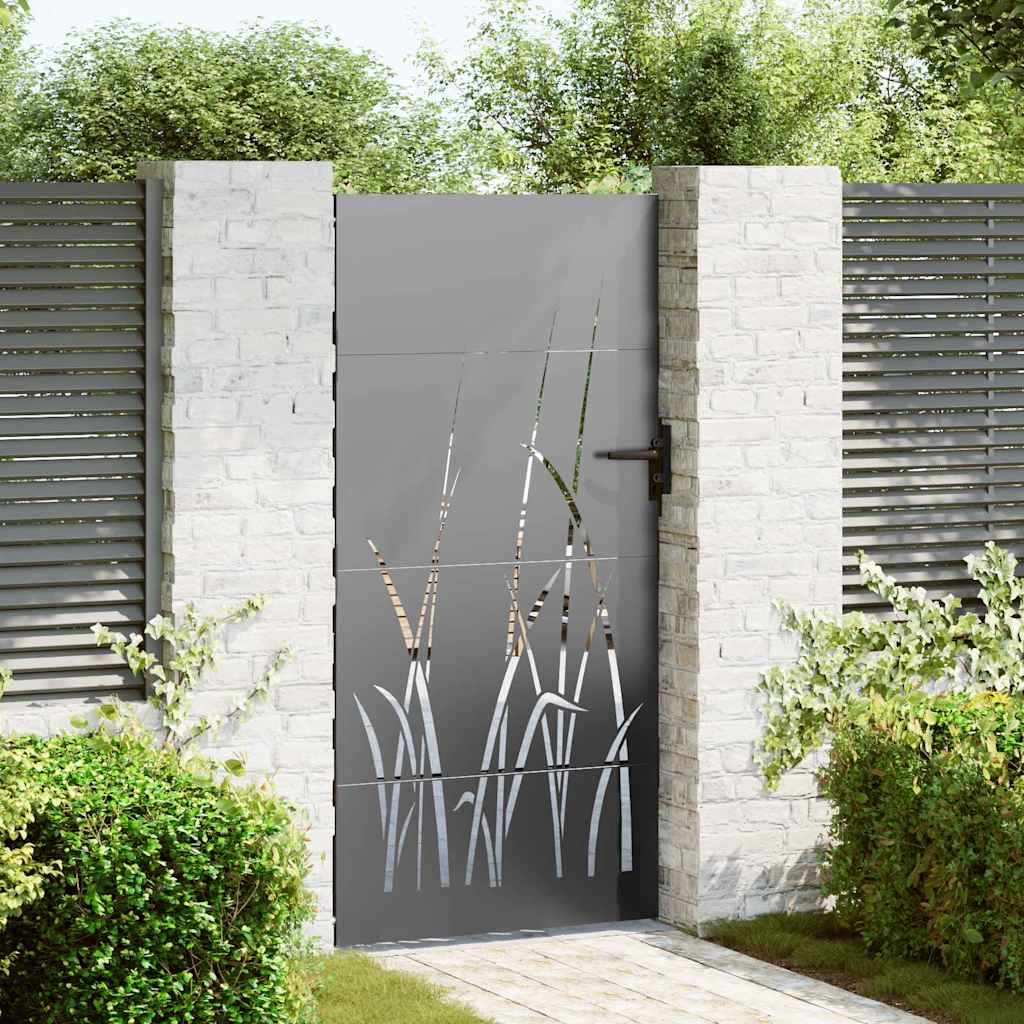 Cancello da giardino con blocco Nero 85 x 200 cm | homemem39