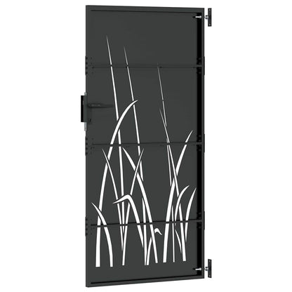 Cancello da giardino con blocco Nero 85 x 200 cm | homemem39