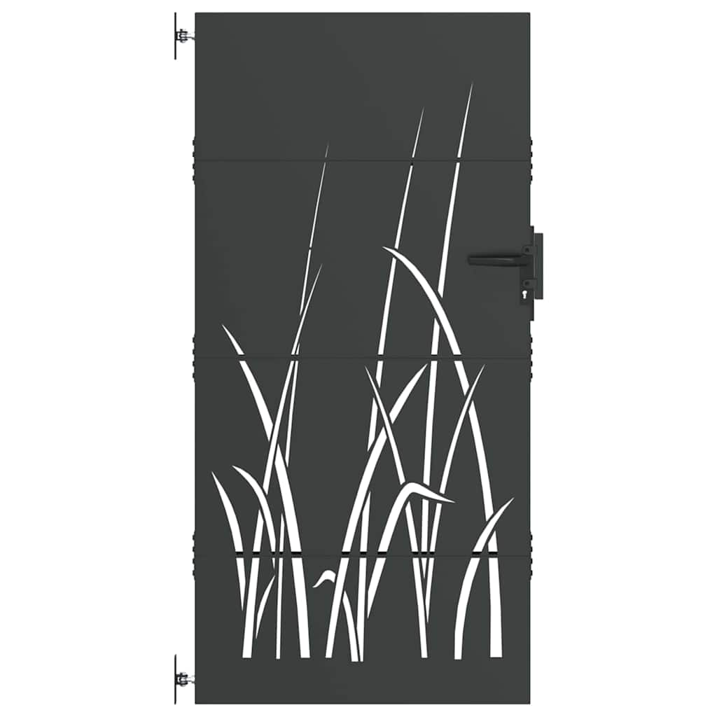 Cancello da giardino con blocco Nero 85 x 200 cm | homemem39