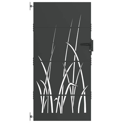Cancello da giardino con blocco Nero 85 x 200 cm | homemem39