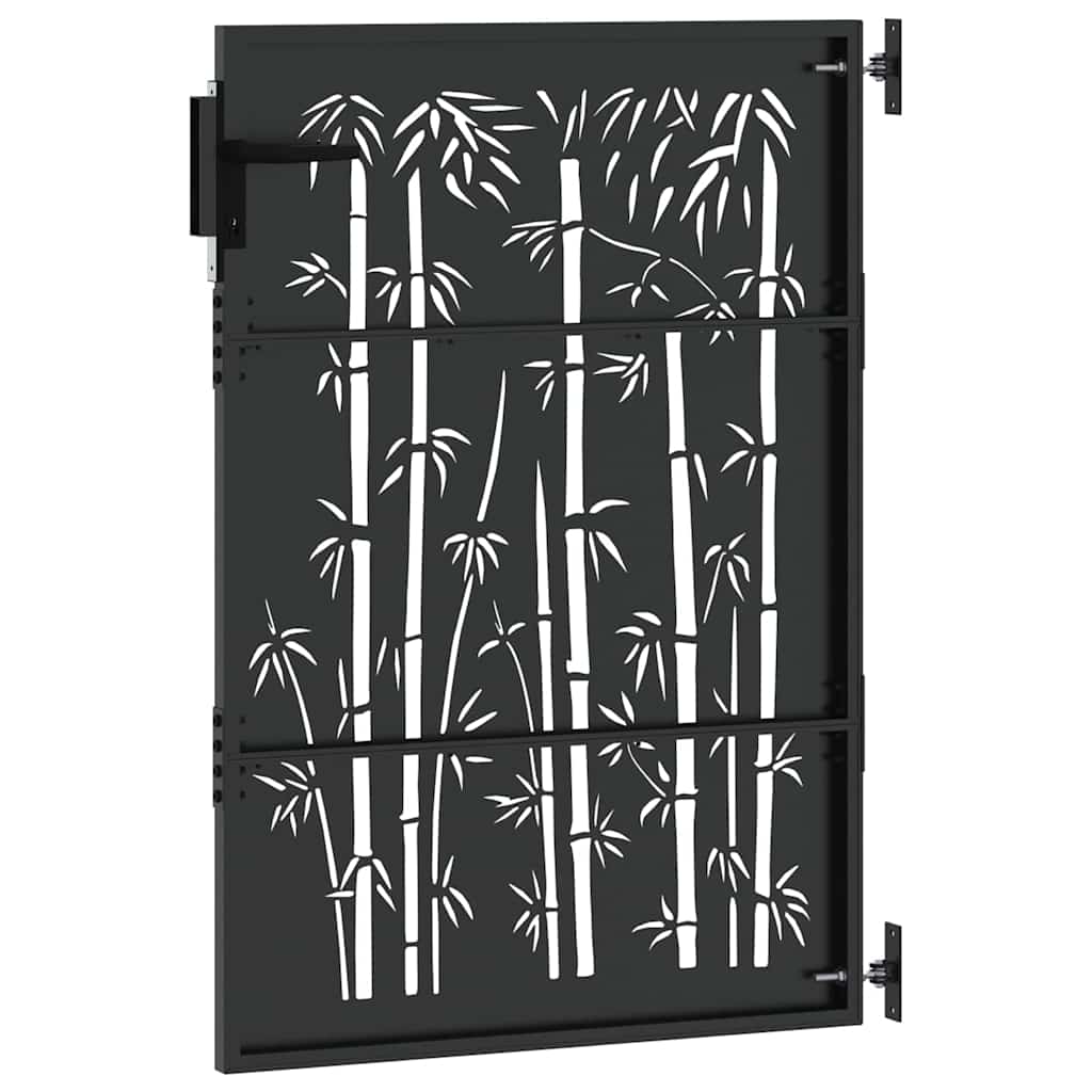 Cancello da giardino con blocco Nero 85 x 125 cm | homemem39