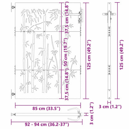 Cancello da giardino con blocco Nero 85 x 125 cm | homemem39