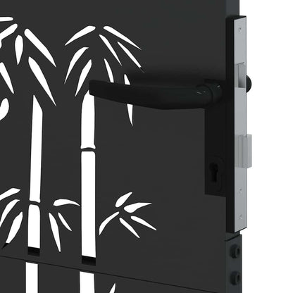 Cancello da giardino con blocco Nero 85 x 150 cm