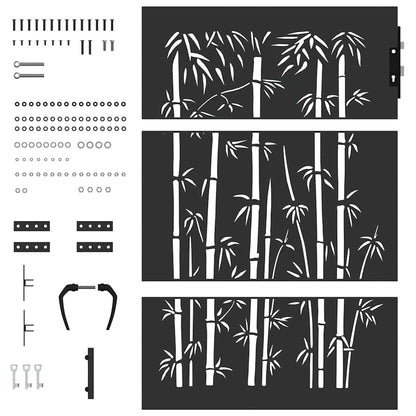 Cancello da giardino con blocco Nero 85 x 150 cm
