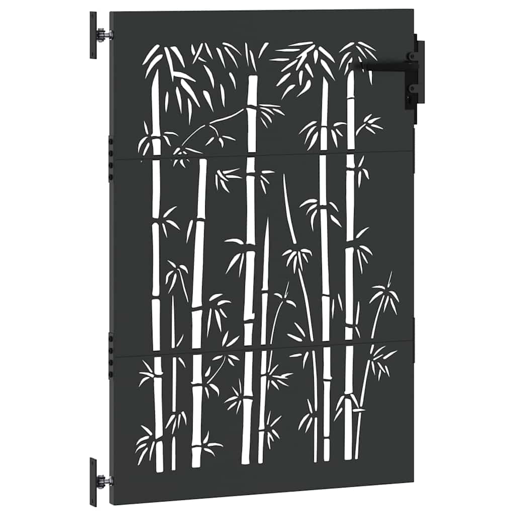 Cancello da giardino con blocco Nero 85 x 150 cm