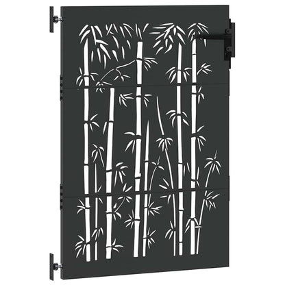 Cancello da giardino con blocco Nero 85 x 150 cm
