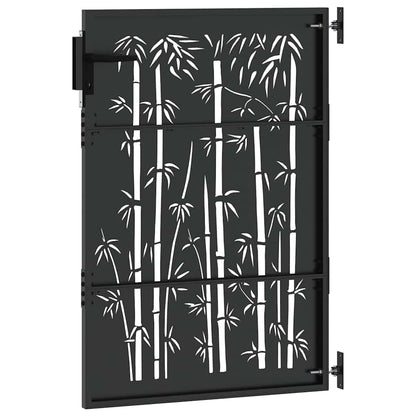Cancello da giardino con blocco Nero 85 x 150 cm | homemem39