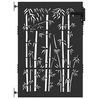 Cancello da giardino con blocco Nero 85 x 150 cm | homemem39