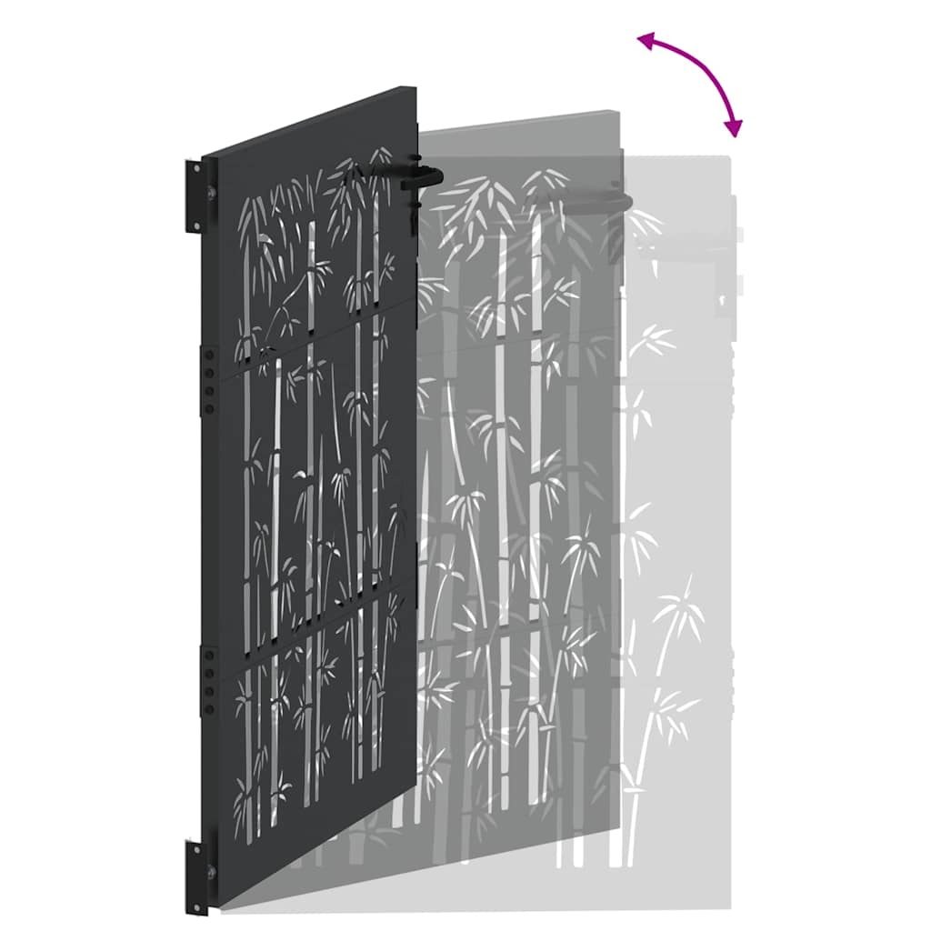 Cancello da giardino con blocco Nero 85 x 150 cm