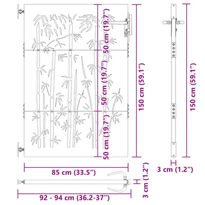 Cancello da giardino con blocco Nero 85 x 150 cm