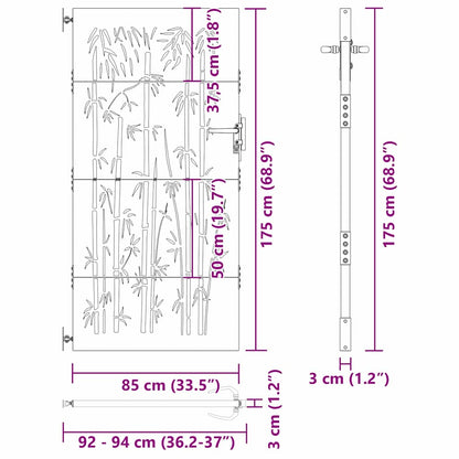 Cancello da giardino 85 x 175 cm Acciaio Verniciato a Polvere | homemem39