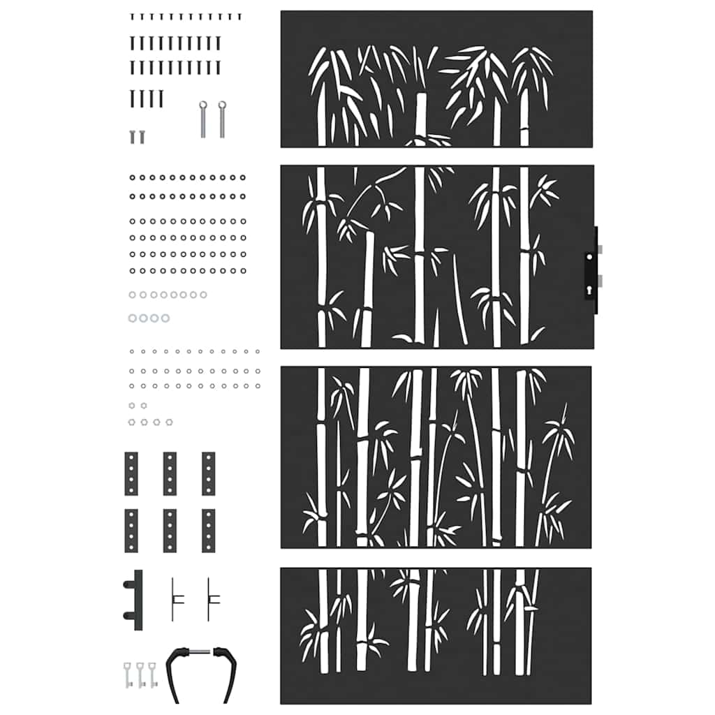 Cancello da giardino con blocco Nero 85 x 200 cm | homemem39