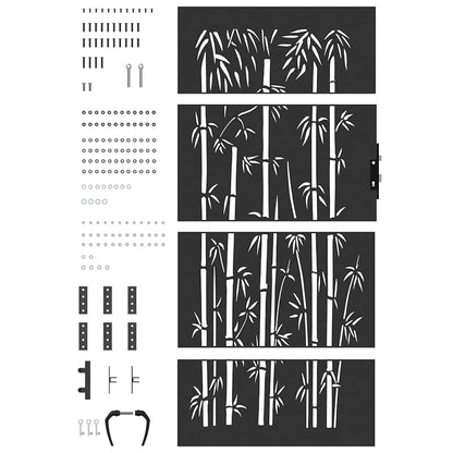 Cancello da giardino con blocco Nero 85 x 200 cm | homemem39