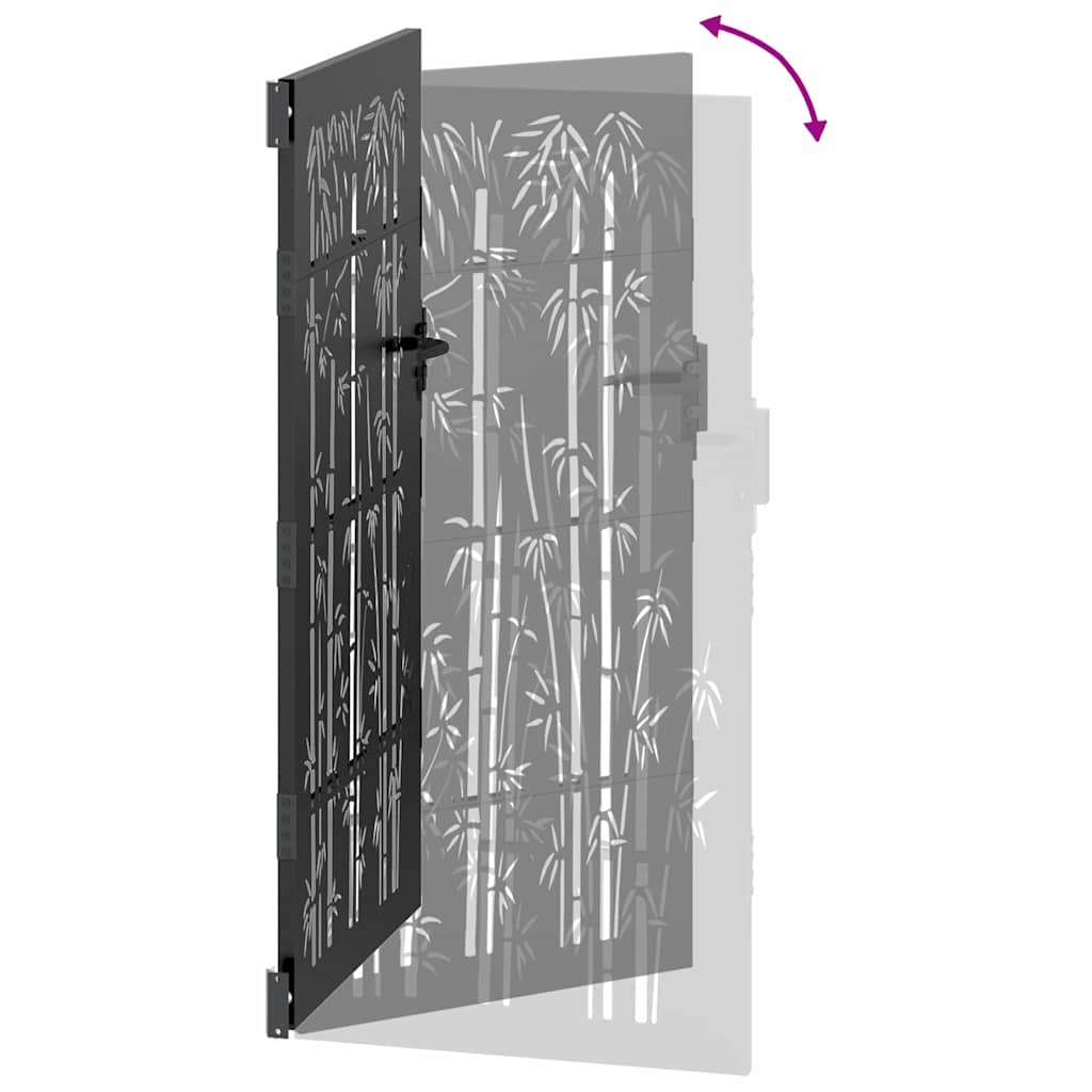 Cancello da giardino con blocco Nero 85 x 200 cm | homemem39
