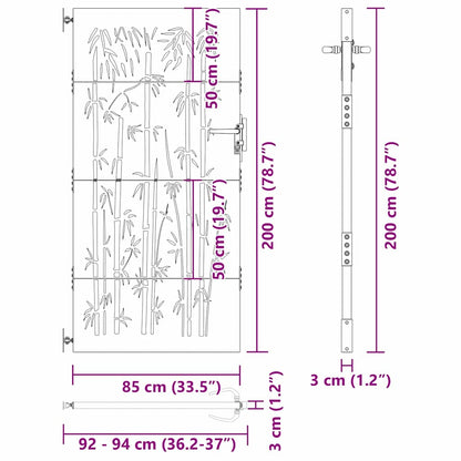 Cancello da giardino con blocco Nero 85 x 200 cm | homemem39