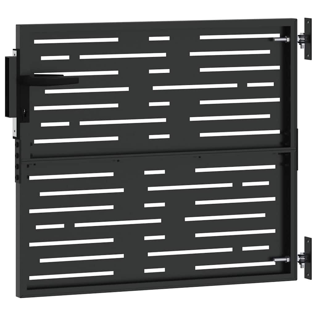 Cancello da giardino con blocco Nero 85 x 100 cm | homemem39