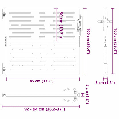 Cancello da giardino con blocco Nero 85 x 100 cm | homemem39