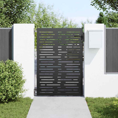 Cancello da giardino con blocco Nero 85 x 125 cm | homemem39