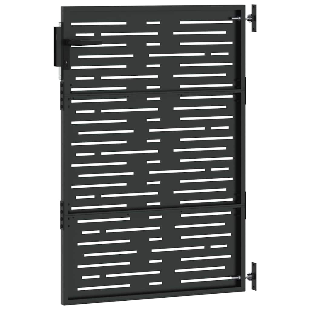 Cancello da giardino con blocco Nero 85 x 125 cm | homemem39