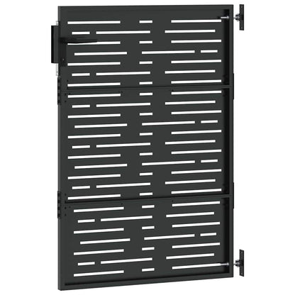 Cancello da giardino con blocco Nero 85 x 125 cm | homemem39