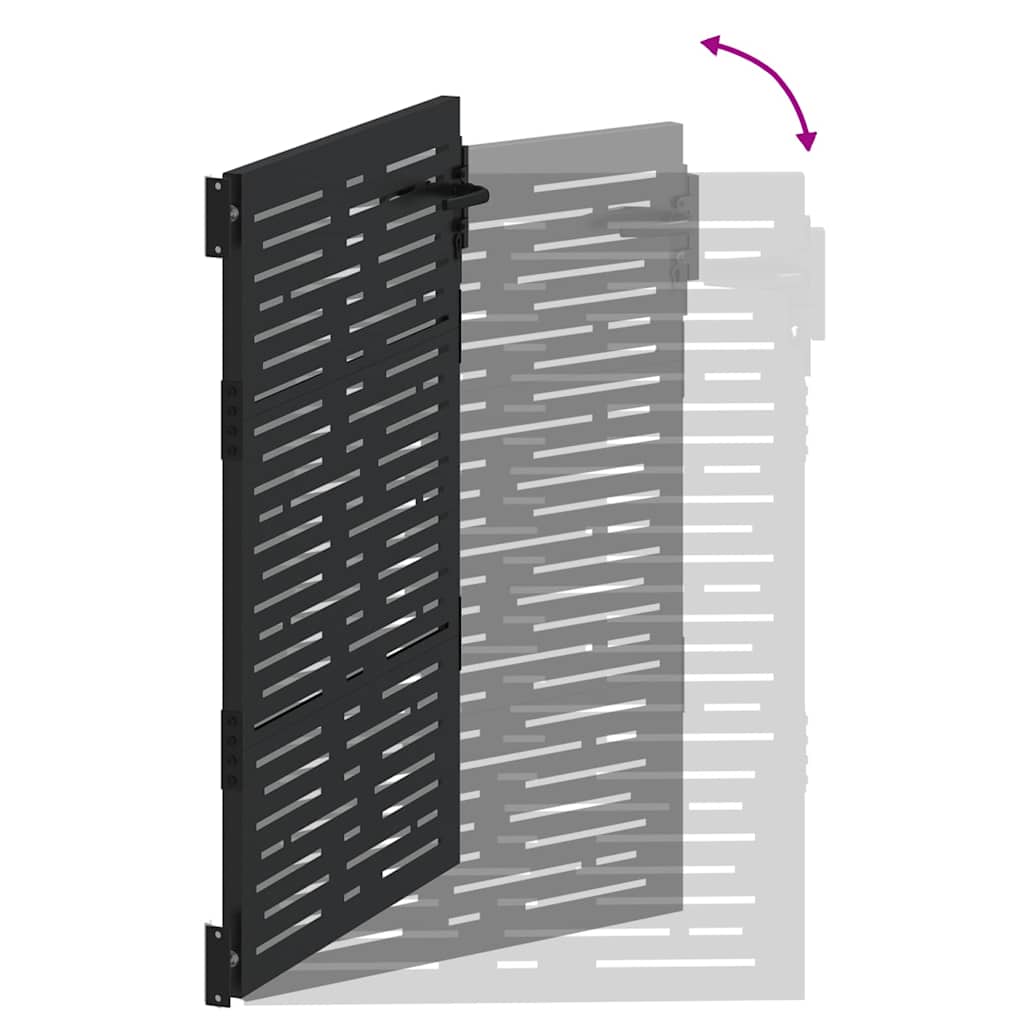 Cancello da giardino con blocco Nero 85 x 125 cm | homemem39