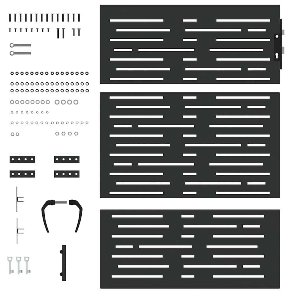 Cancello da giardino con blocco Nero 85 x 150 cm