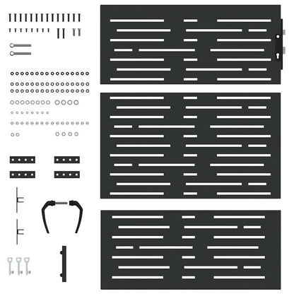 Cancello da giardino con blocco Nero 85 x 150 cm