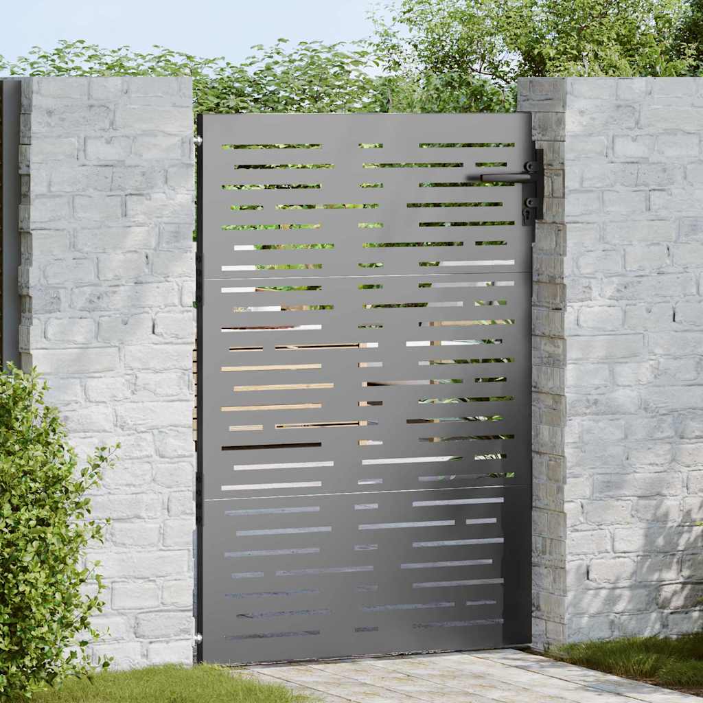 Cancello da giardino con blocco Nero 85 x 150 cm