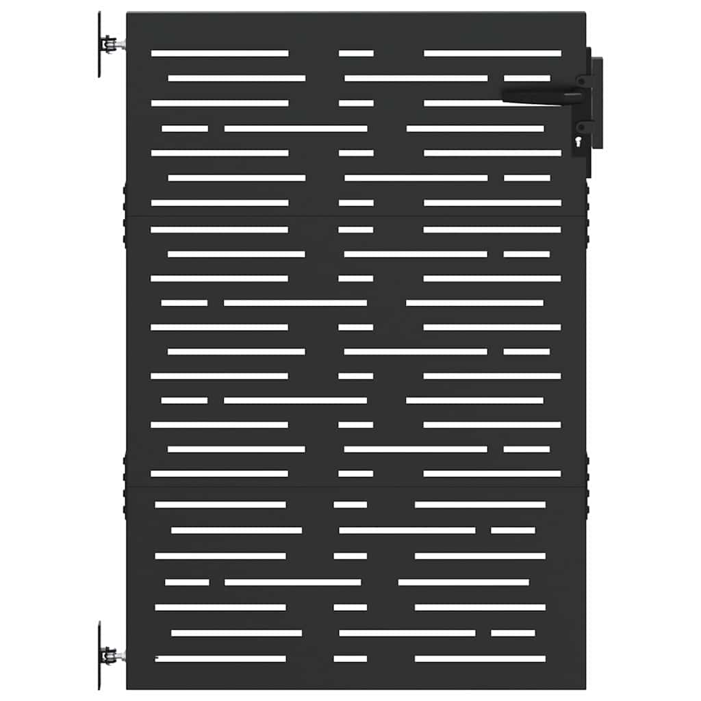 Cancello da giardino con blocco Nero 85 x 150 cm | homemem39