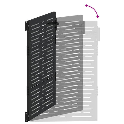 Cancello da giardino con blocco Nero 85 x 150 cm