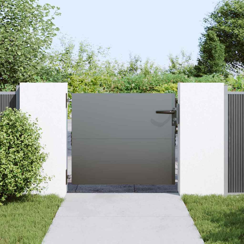 Cancello da giardino con blocco Nero 85 x 100 cm | homemem39