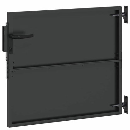 Cancello da giardino con blocco Nero 85 x 100 cm | homemem39